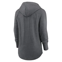 Women's Nike Heather Charcoal Cleveland Browns Raglan Funnel Neck Pullover Hoodie