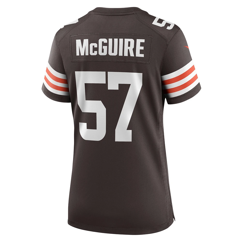 Maillot de match l'équipe Nike Isaiah McGuire marron des Cleveland Browns pour femme