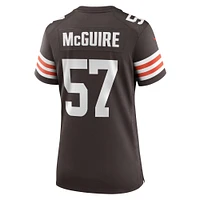 Maillot de match l'équipe Nike Isaiah McGuire marron des Cleveland Browns pour femme