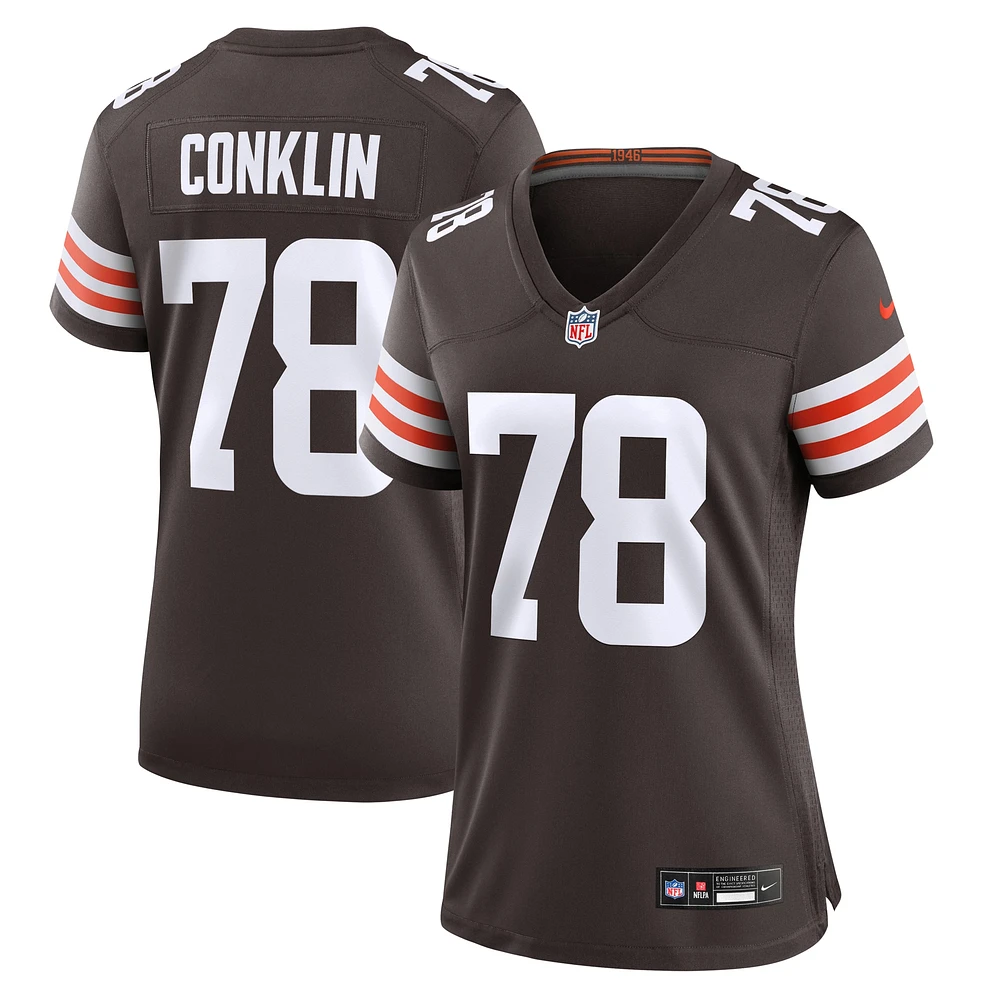 Maillot de match Nike Jack Conklin Brown des Cleveland Browns pour femme