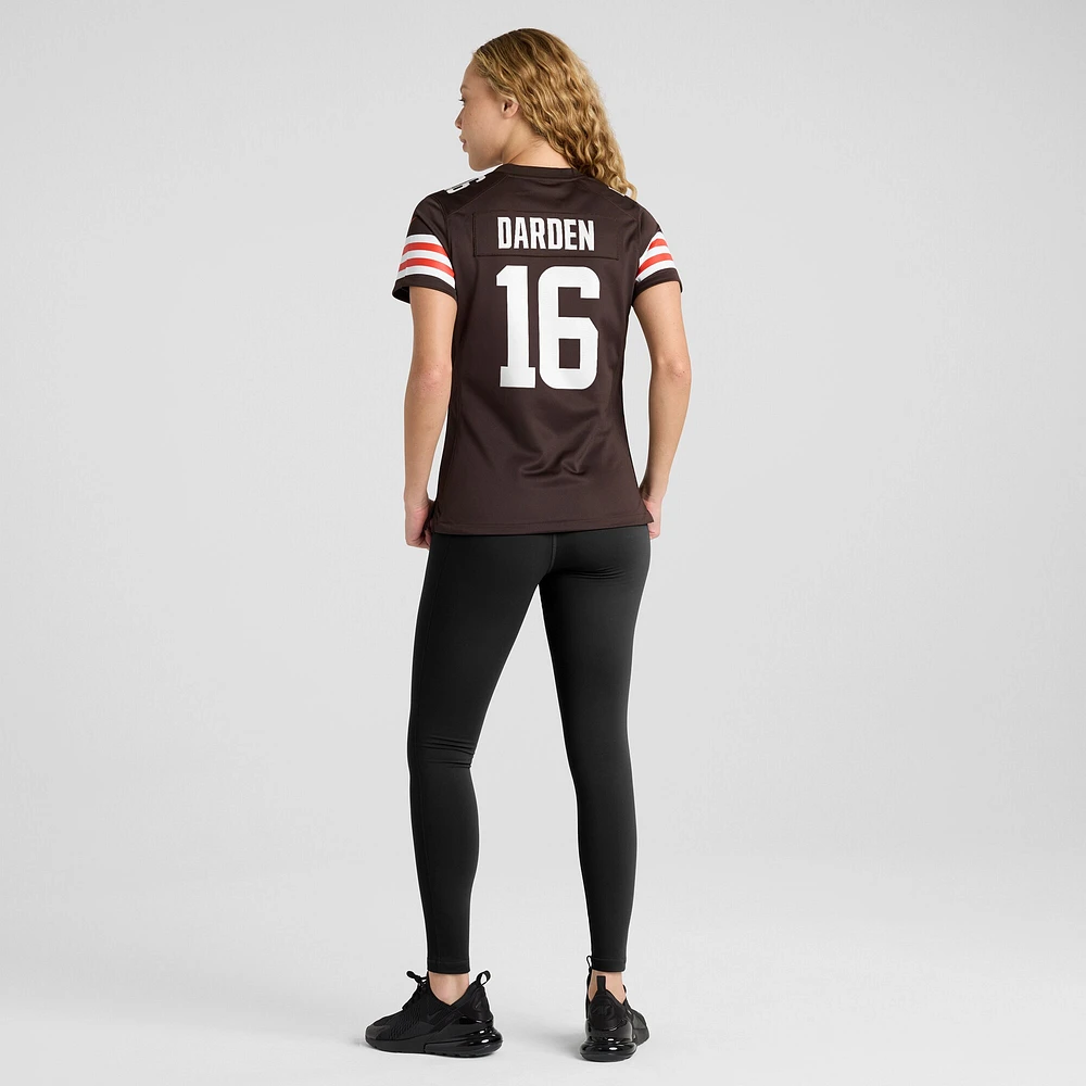 Maillot Nike Jaelon Darden marron pour femme des Cleveland Browns Team Game