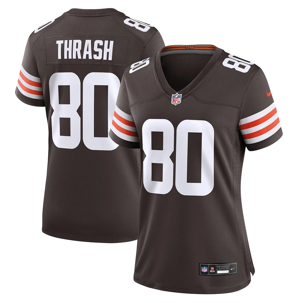 Maillot de match Nike Jamari Thrash Brown pour femme des Cleveland Browns