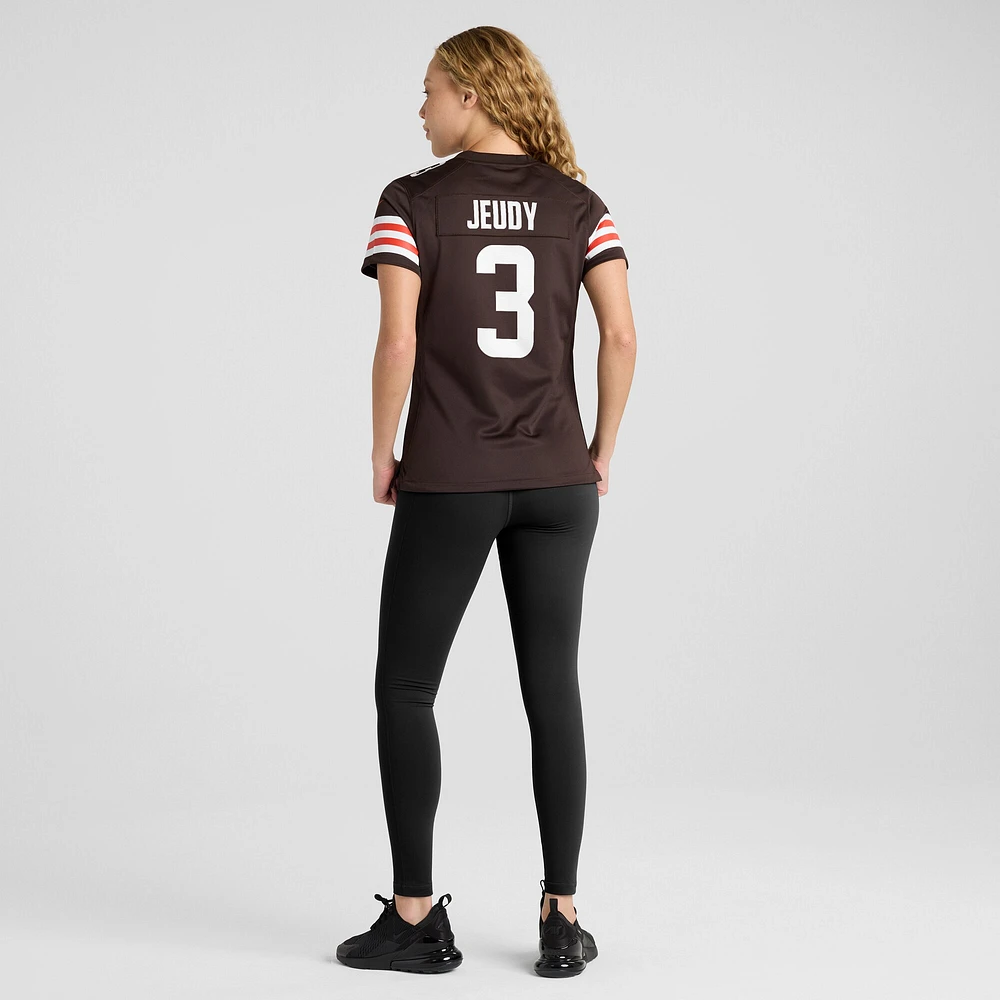 Maillot de match Nike Jerry Jeudy pour femmes, marron, Cleveland Browns