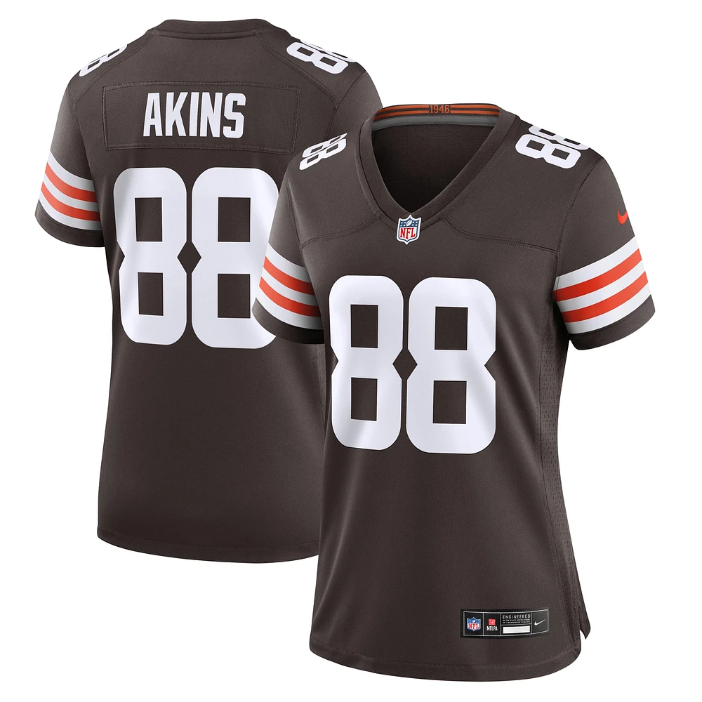 Maillot de match Nike Jordan Akins Brown pour femme des Cleveland Browns