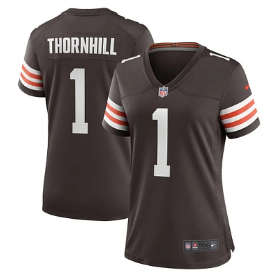 Women's Nike Juan Thornhill Brown Cleveland Browns Game Player Jersey