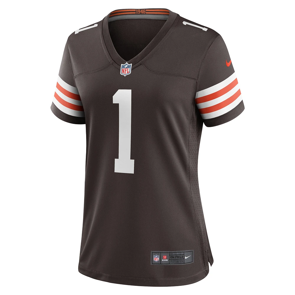 Women's Nike Juan Thornhill Brown Cleveland Browns Team Game Jersey