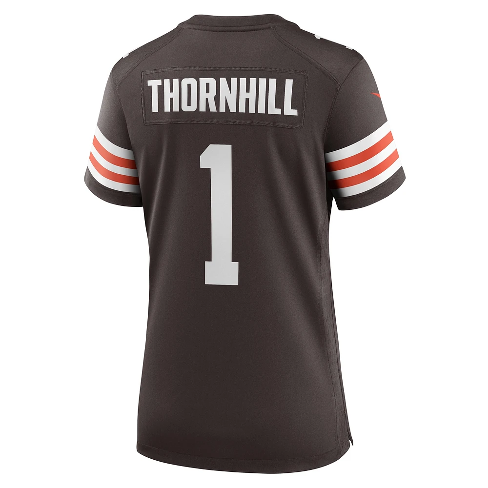 Women's Nike Juan Thornhill Brown Cleveland Browns Team Game Jersey