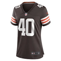 Maillot de match l'équipe Nike Matthew Adams marron des Cleveland Browns pour femme