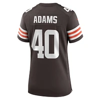 Maillot de match l'équipe Nike Matthew Adams marron des Cleveland Browns pour femme