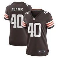 Maillot de match l'équipe Nike Matthew Adams marron des Cleveland Browns pour femme