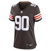 Maillot de match Nike Maurice Hurst II marron Cleveland Browns pour femme