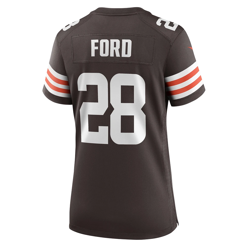 Women's Nike Mike Ford  Brown Cleveland Browns Team Game Jersey