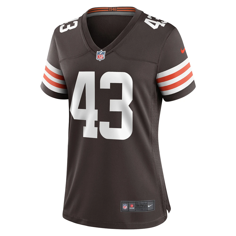 Women's Nike Mohamoud Diabate  Brown Cleveland Browns Team Game Jersey