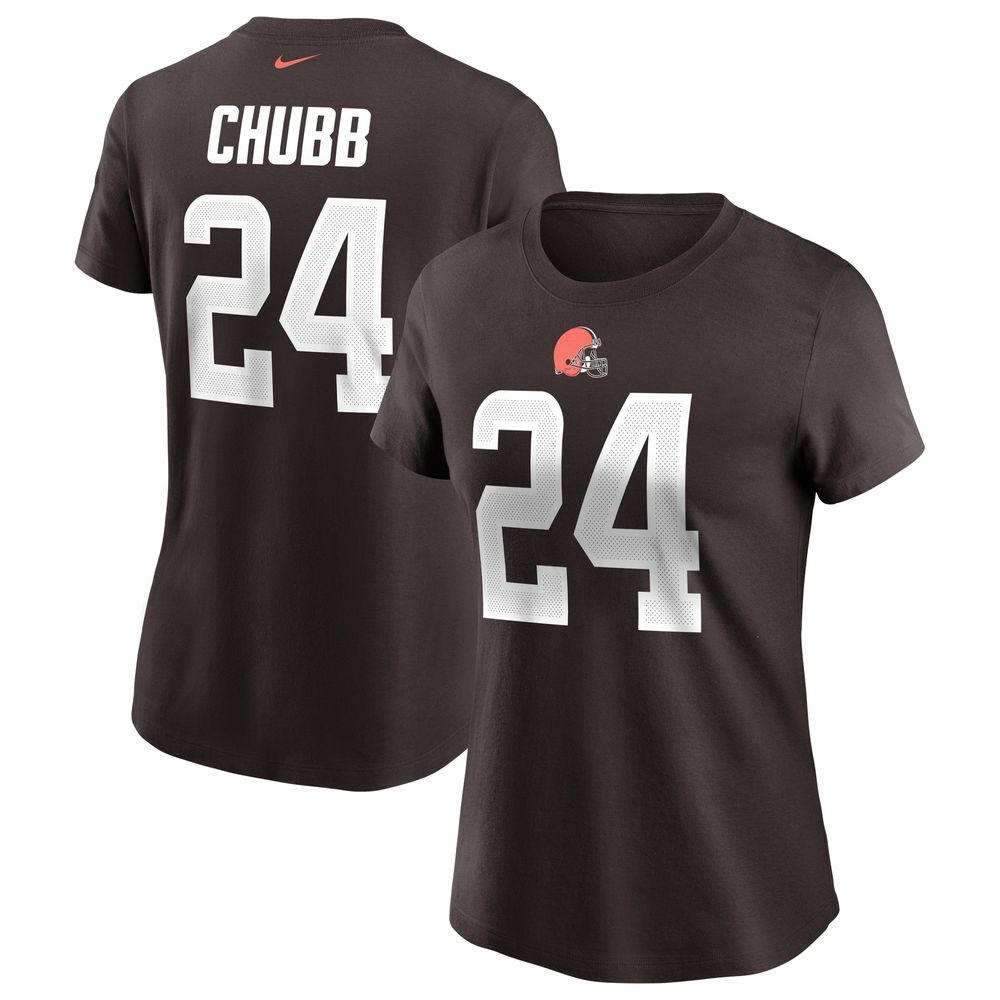 Nike Women's Nike Nick Chubb Brown Cleveland Browns Name & Number T-Shirt