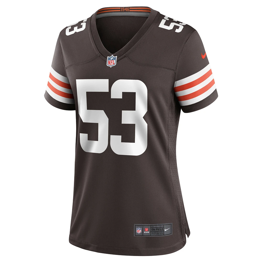 Maillot de match Nike Nick Harris marron des Cleveland Browns pour femme