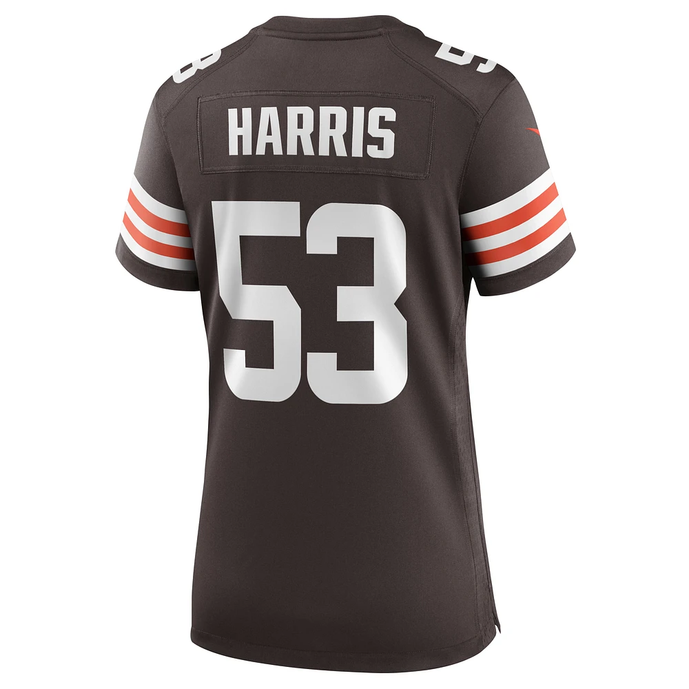 Maillot de match Nike Nick Harris marron des Cleveland Browns pour femme