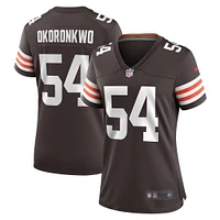 Maillot de joueur match Nike Ogbonnia Okoronkwo pour femmes, marron, Cleveland Browns