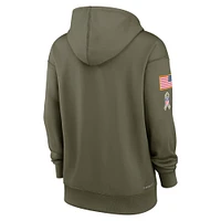 Sweat à capuche Nike Olive Cleveland Browns Salute To Service Performance pour femme