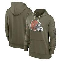 Sweat à capuche Nike Olive Cleveland Browns Salute To Service Performance pour femme