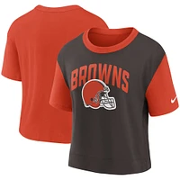 T-shirt Nike Cleveland Browns High Hip Fashion orange/marron pour femme