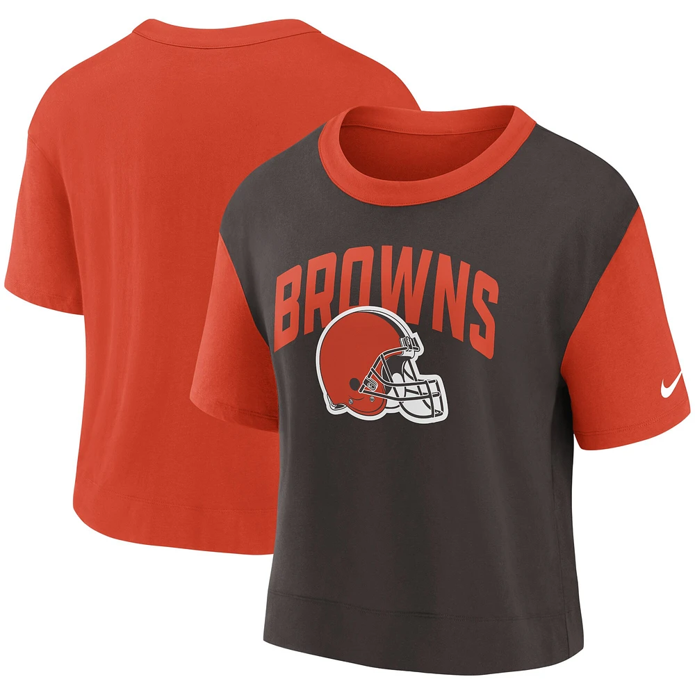 T-shirt Nike Cleveland Browns High Hip Fashion orange/marron pour femme