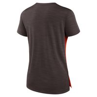 Women's Nike Orange/Brown Cleveland Browns Impact Exceed Performance Notch Neck T-Shirt