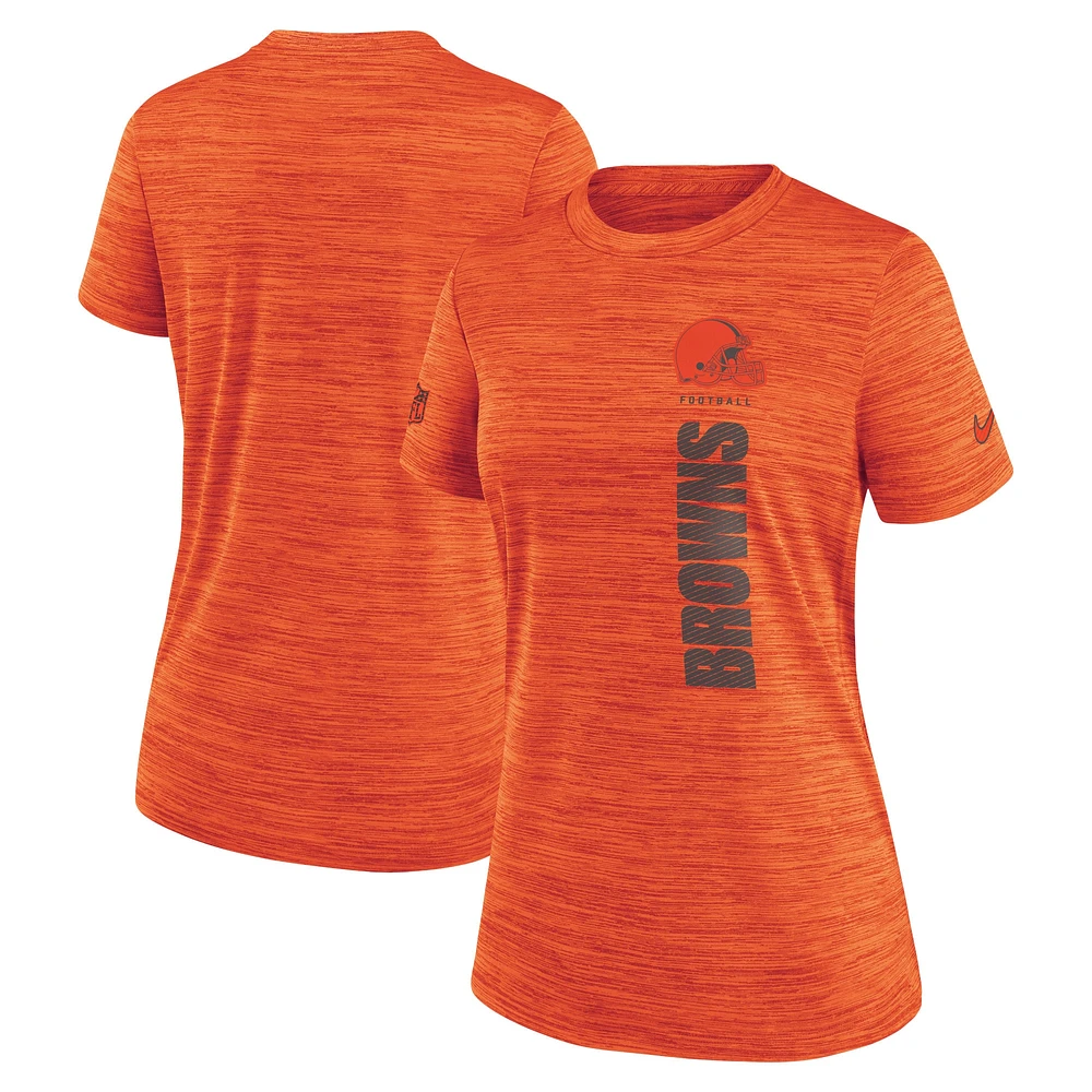 Women's Nike Orange Cleveland Browns Sideline Velocity Performance T-Shirt
