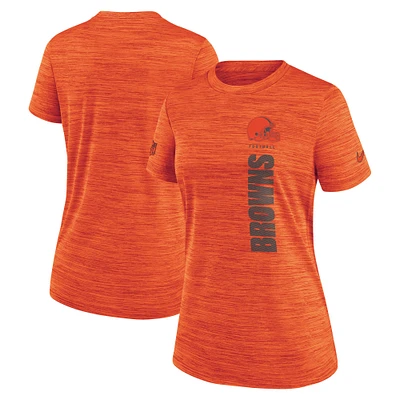Women's Nike Orange Cleveland Browns Sideline Velocity Performance T-Shirt