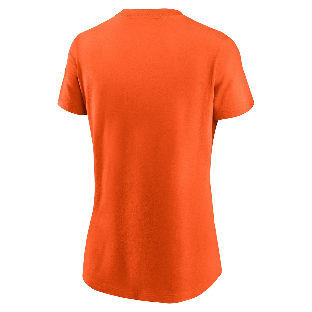 Women's Nike Orange Cleveland Browns Throwback Primary Logo T-Shirt