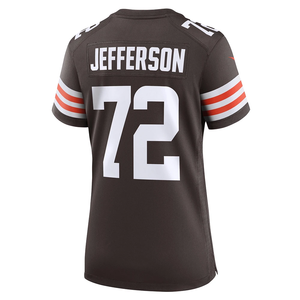 Maillot de match Nike Quinton Jefferson Brown des Cleveland Browns pour femme