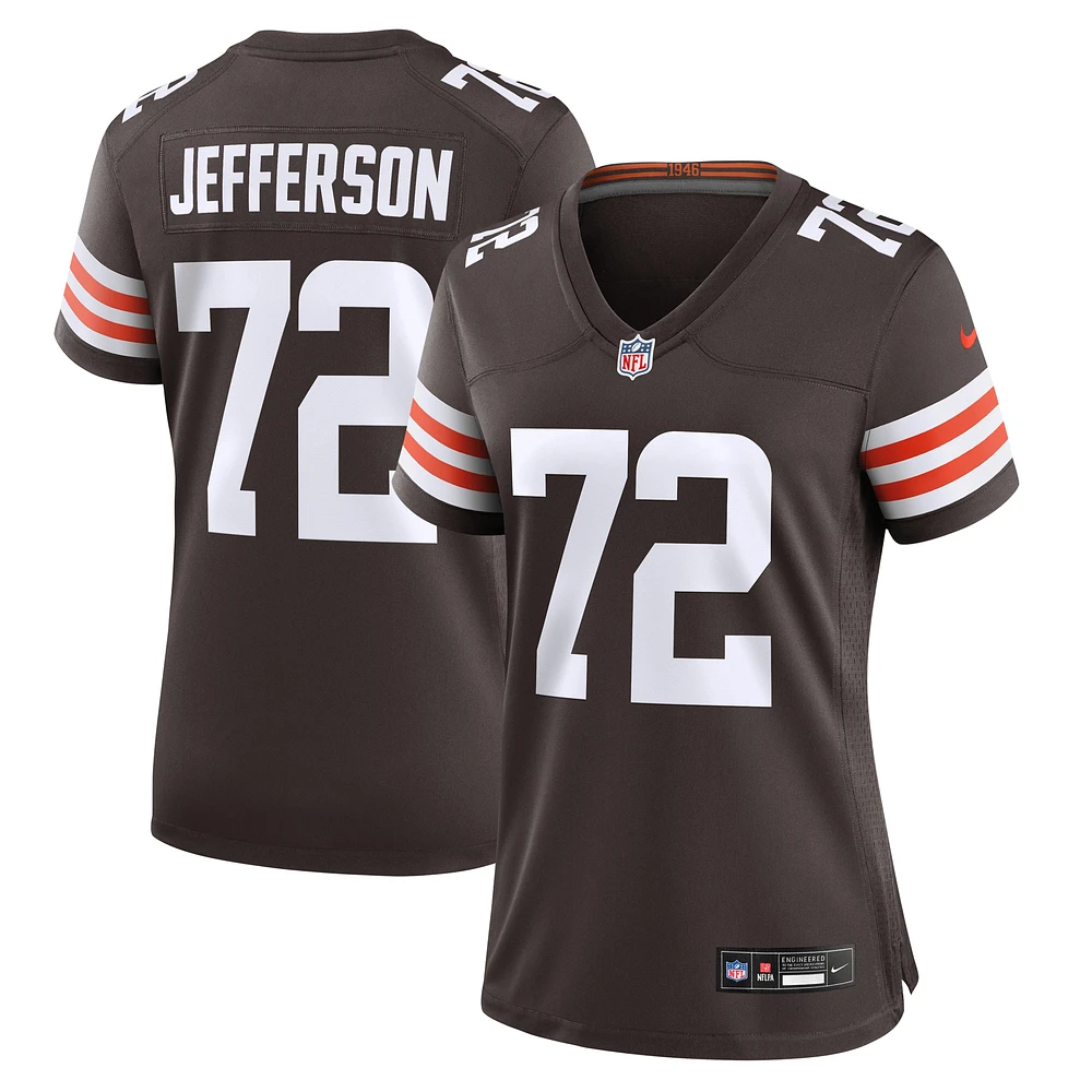 Maillot de match Nike Quinton Jefferson Brown des Cleveland Browns pour femme