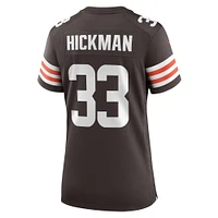 Maillot Nike Ronnie Hickman marron pour femme des Cleveland Browns Team Game