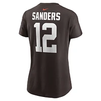 Women's Nike Shedeur Sanders Brown Cleveland Browns 2025 NFL Draft Name & Number T-Shirt