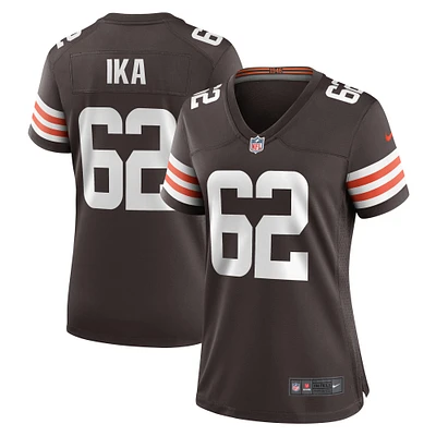 Maillot de match l'équipe Nike Siaki Ika marron des Cleveland Browns pour femme