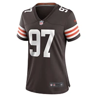 Maillot de match Nike Tommy Togiai pour femmes, marron, Cleveland Browns