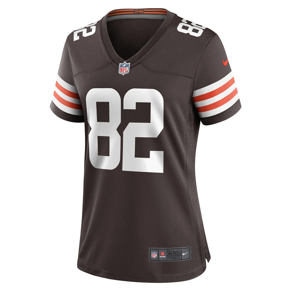 Maillot de match l'équipe Nike Trinity Benson marron des Cleveland Browns pour femme