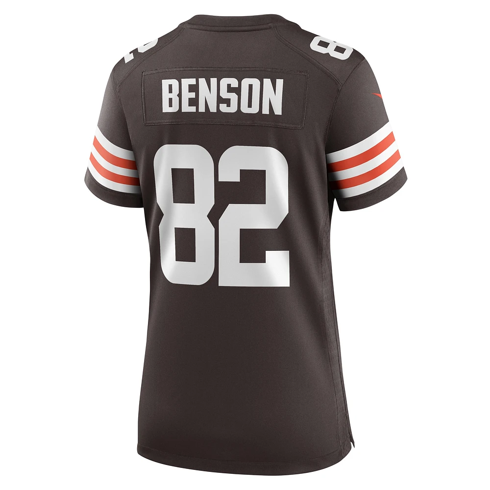 Maillot de match l'équipe Nike Trinity Benson marron des Cleveland Browns pour femme