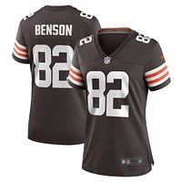 Maillot de match l'équipe Nike Trinity Benson marron des Cleveland Browns pour femme