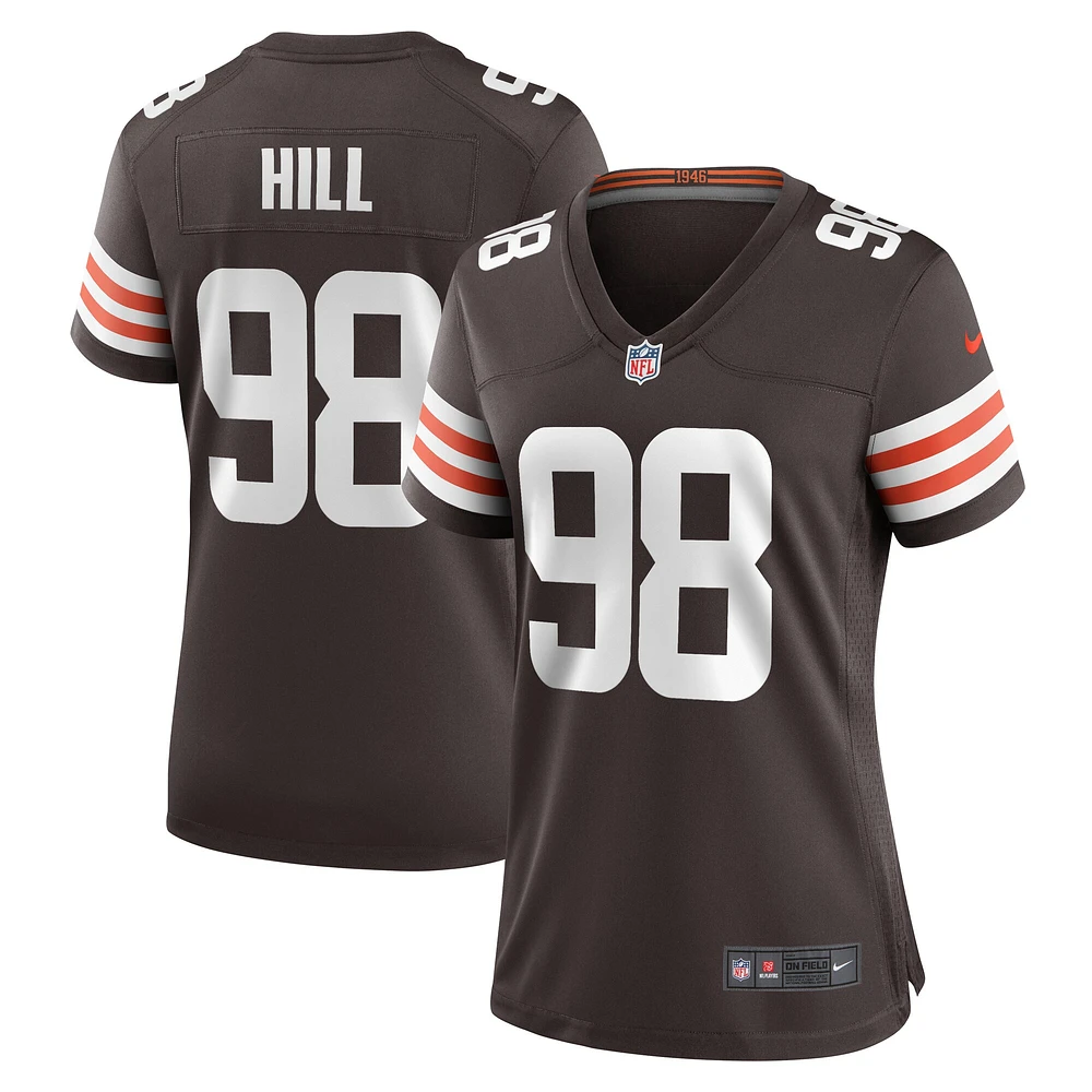 Maillot de match Nike Trysten Hill pour femmes, marron, Cleveland Browns