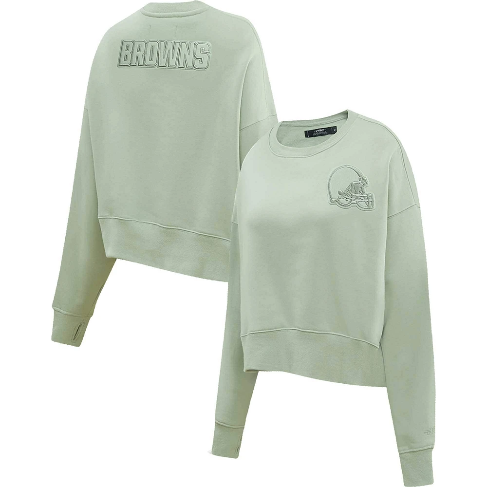 Sweat-shirt neutre Pro Standard pour femmes, vert clair, Cleveland Browns