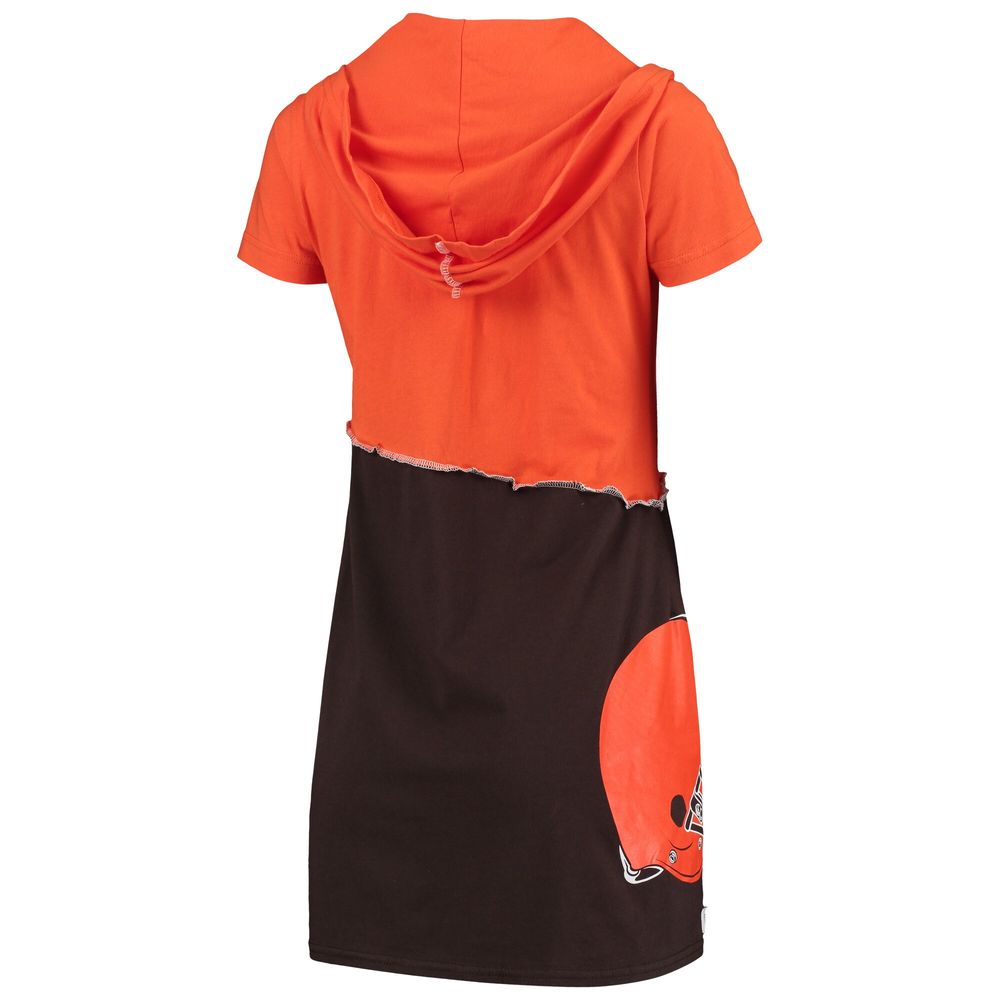 Women's Refried Apparel Orange/Brown Cleveland Browns Sustainable Hooded Mini Dress