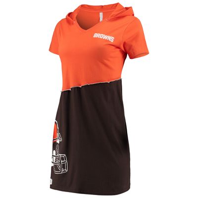 Women's Refried Apparel Orange/Navy Denver Broncos Sustainable Hooded Mini  Dress