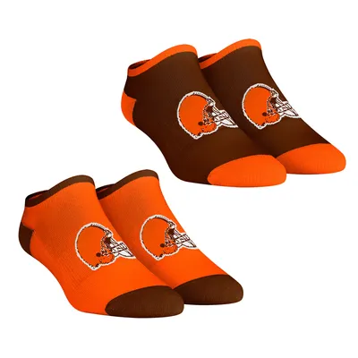 Cleveland Browns Rock Em Socks Women's Core Team 2-Pack Low Cut Ankle Sock Set