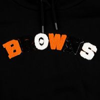 Women's The Wild Collective Black Cleveland Browns Cropped Pullover Hoodie