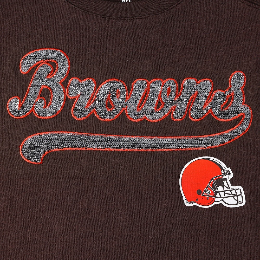 Tommy Hilfiger Brown Cleveland Browns Justine T-shirt à manches longues pour femme