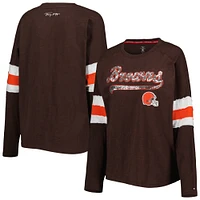 Tommy Hilfiger Brown Cleveland Browns Justine T-shirt à manches longues pour femme