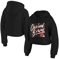 Sweat à capuche court WEAR by Erin Andrews pour femmes, Cleveland Browns, noir