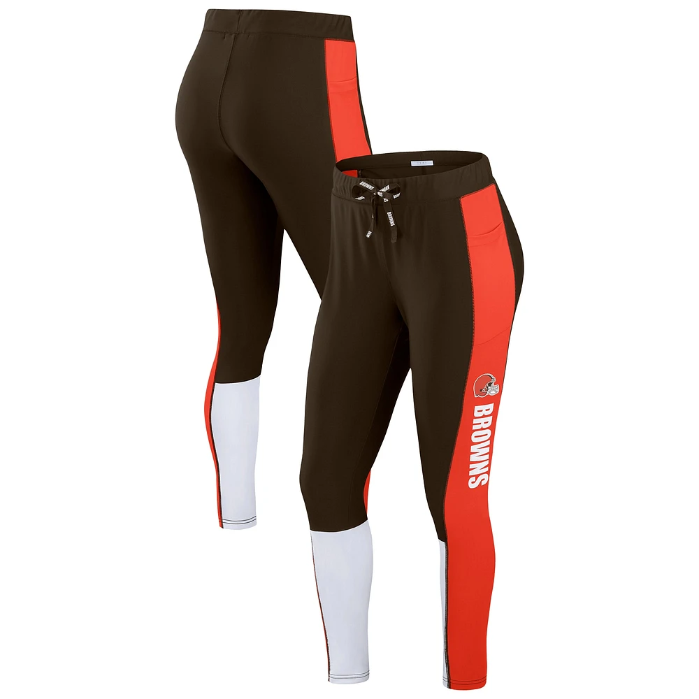 Leggings à blocs de couleurs marron/orange Cleveland Browns WEAR by Erin Andrews pour femme