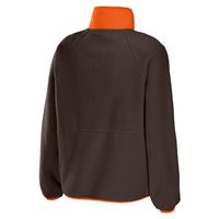 Women's WEAR by Erin Andrews Brown Cleveland Browns Polar Fleece Raglan Full-Snap Jacket