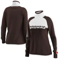 Cleveland Browns WEAR by Erin Andrews Women's Plus Size Colorblock Long  Sleeve T-Shirt - Brown